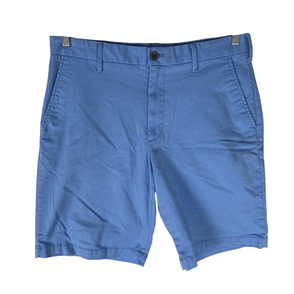 IZOD Saltwater Stretch Shorts Mens 32 Blue Chino Flat Front Golf 9.5 Inseam